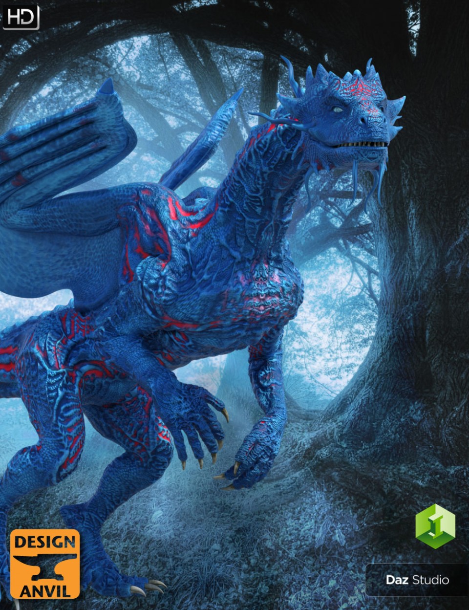 DA Blue Dragon HD for Daz Dragon 3 龙-大蓝龙高清为达达达龙3龙